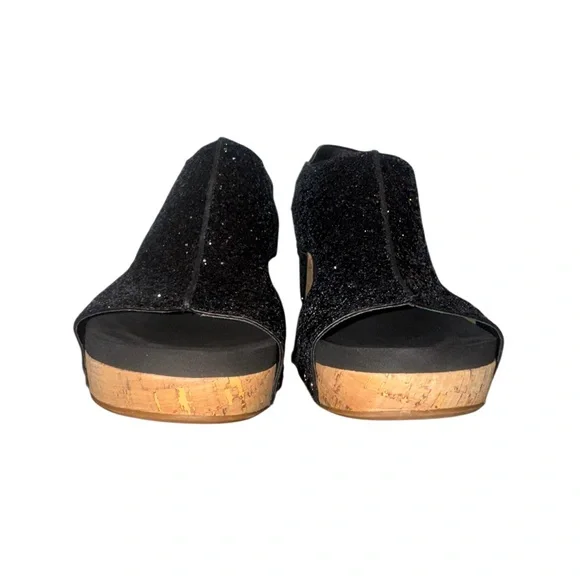 CORKY’s Boutique  Ashley black glitter wedge sandals women’s shoes size 11 - Picture 11 of 14